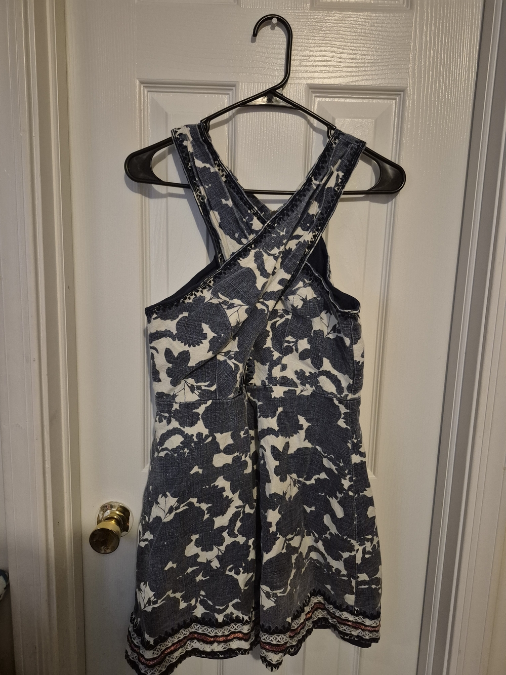 Twelfth Street by Cynthia Vincent Navy and White Cow Print Denim Dress